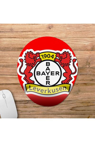 Pixxa لوحة ماوس بيضاوية مكونة من قطعتين من Bayer Leverkusen - مع دعم للمعصم