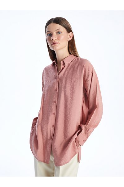 LC Waikiki Μονό μακρυμάνικο oversize γυναικείο πουκάμισο χιτώνα