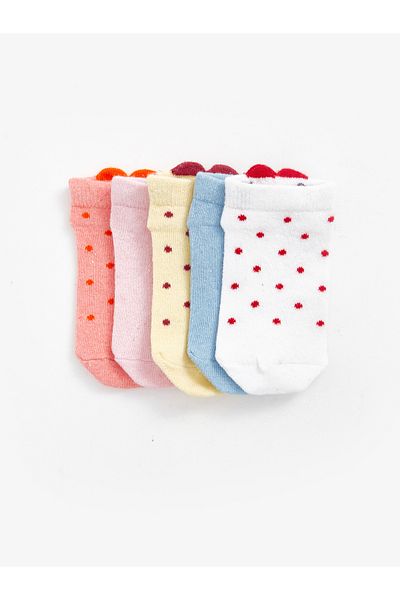 LC Waikiki Bedruckte Booties-Socken für Babys im 5er-Pack