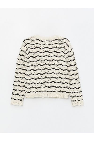 LC Waikiki Crew Neck Knitwear Cardigan for Baby Girl