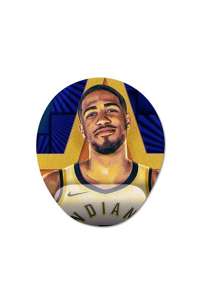 Pixxa لوحة ماوس Tyrese Haliburton NBA - مع دعم للمعصم، 3 موديلات بيضاوية
