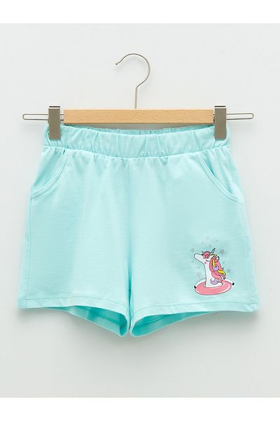 LC Waikiki Printed Elastic Waist Shorts for Girls
