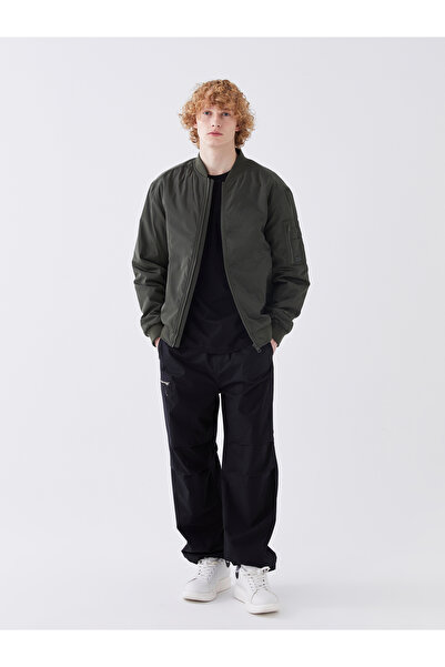 LC Waikiki Bequemer Herren-Bombermantel mit College-Kragen