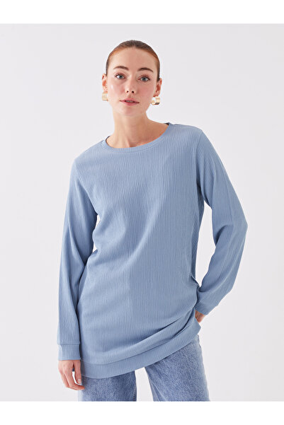 LC Waikiki Dámska tunika s jednoduchým dlhým rukávom Crew Neck