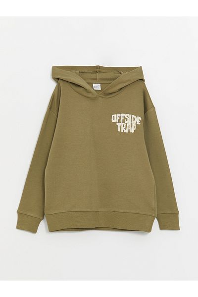 LC Waikiki Hooded Printed Long Sleeve Boys' T-Shirt