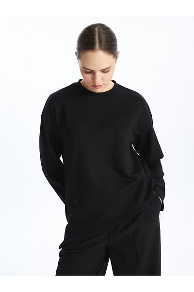 LC Waikiki Oversize Women's Sweatshirt Tunic - Crew Neck Plain Cut