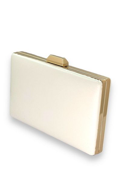 Biçanta Mother of Pearl Ecru τσαλακωμένο λουστρίνι βραδινό φόρεμα Τσάντα βραδινή τσάντα γάμου αρραβώνων Τσάντα χέννα