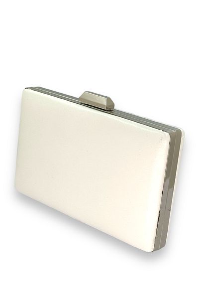 Biçanta Βραδινό φόρεμα Mother of Pearl Λευκό τσαλακωμένο λουστρίνι Τσάντα βραδινή τσάντα γάμου αρραβώνων Τσάντα χέννα