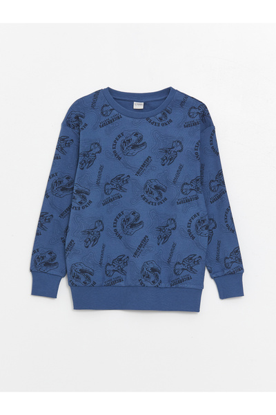 LC Waikiki Fiú - Crew nyakú és nyomott hosszú ujjú póló