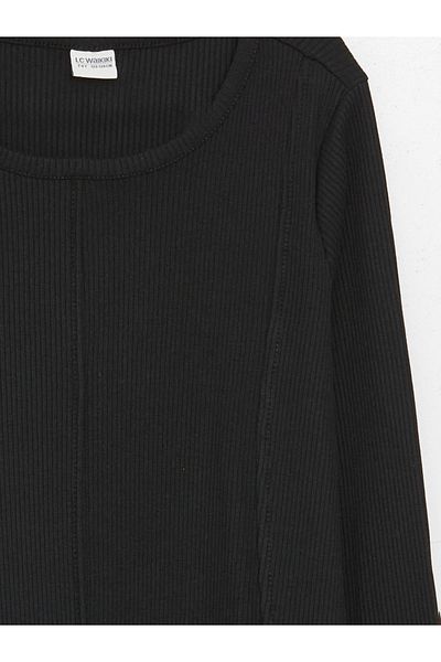 LC Waikiki Crew Neck Basic Long Sleeve Girl's Dress