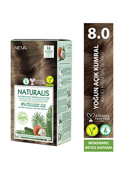 NEVA NATURALIS 8.0 YOĞUN AÇIK KUMRAL Amonyaksız Kalıcı Krem Saç Boyası Seti (...