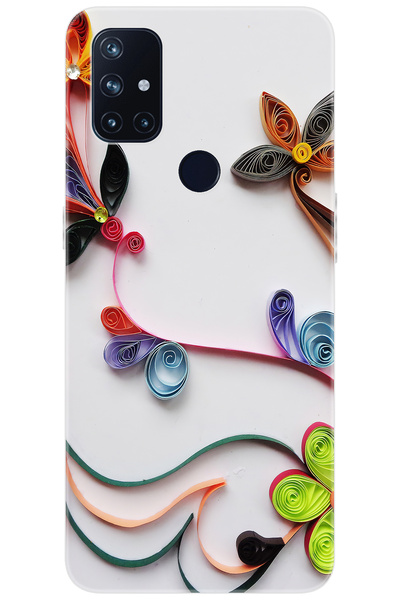 Oneplus Nord N10 5G (BE2029) Uyumlu Kılıf Desen Baskılı Silikon Çiçek Desen S...