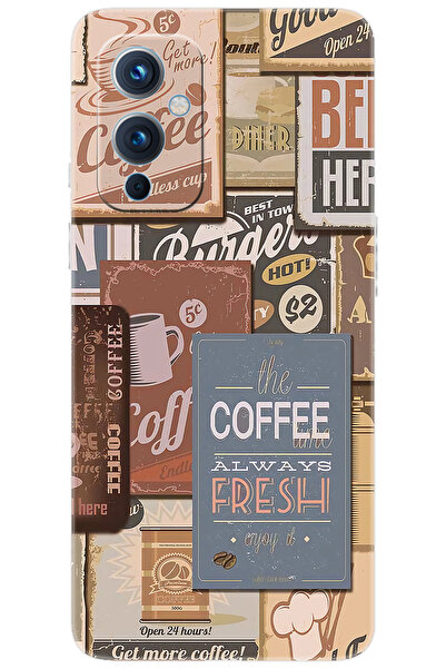 Oneplus 9 LE2115-LE2117 Uyumlu Kılıf Desen Baskılı Silikon Kahveci Tabelaları STK:1013 CP-q4kVEnI