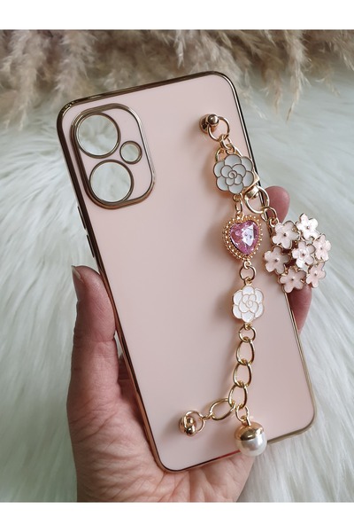 Aksesuarda Moda TECNO SPARK 9 PRO Uyumlu Çiçekli Taşlı İncili El Geçmeli Laze...