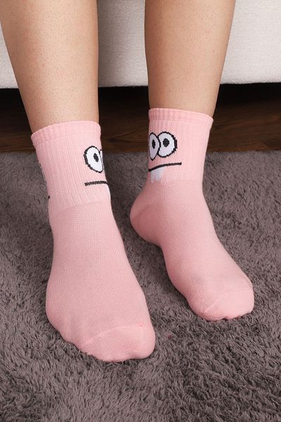 Esinti Women's Men's Socks Children's Socks Long Sports Socks Patterned Socket Socks Colorful Socks 3 Pieces