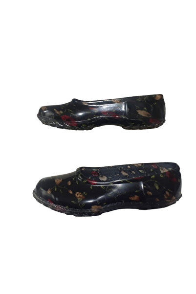 Emek Kadın Lastik Siyah-Kahve Laleli Kaymaz Taban İş Ayakkabısı emek320-22