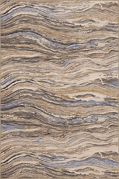 Rugs Modern Halı Beige Themed Abstract Wavy Patterned Creative Modern Decorat...
