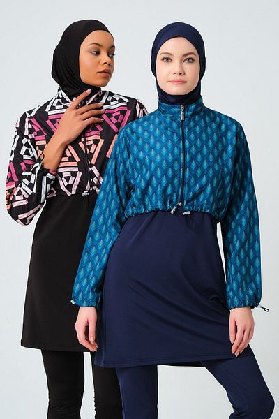 ALFASA Μαγιό Crop Hijab με σχέδιο