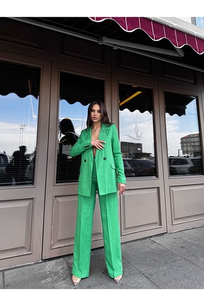 MOCCHI Summer Season Palazzo Women's Suit Linen Fabric