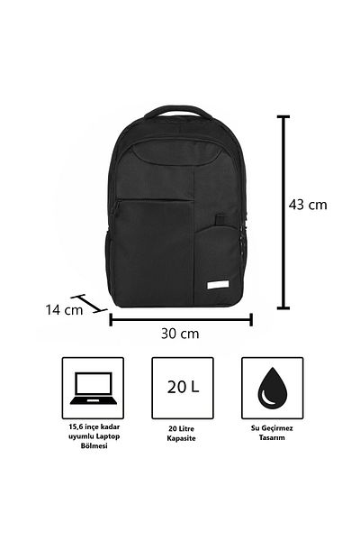 Vegmann 15.6 Inch Laptop Compatible Black Laptop Bag Backpack