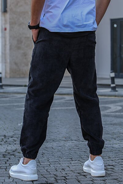 Madmext Ανδρικό Μαύρο Βελούδινο Φούτερ 5466