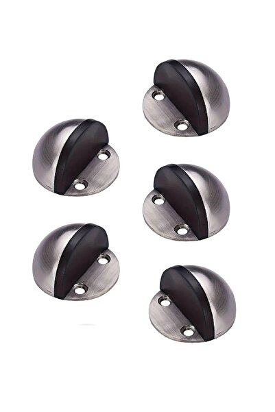 BİTERSE 5 Adet Kendinden Yapışkanlı Yarım Ay Kapı Stoperi Kapı Durdurucu Gri