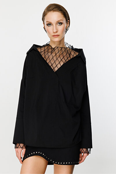 Nefeli Kadın File Detay Gömlek Bluz