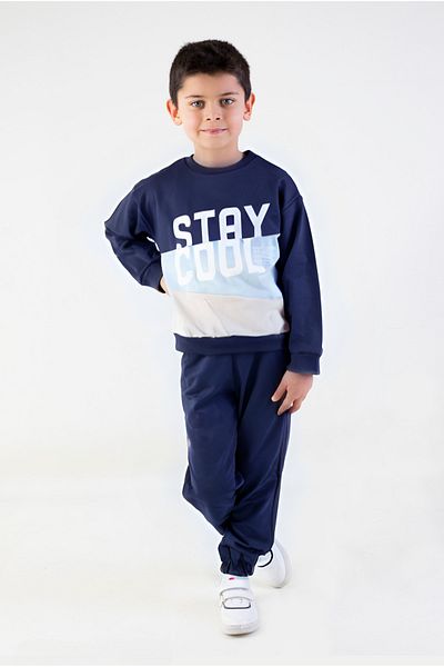 Harika KIDS Σετ αθλητικής φόρμας Boy Stay Cool με εμπριμέ πλεκτό Basic