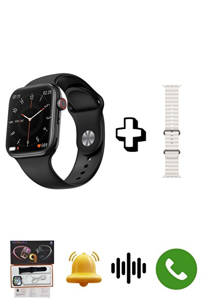 GoMarkt iPhone 13 Pro Uyumlu Watch 9 Tasarımlı T900 ProMax  Akıllı Saat Kordo...