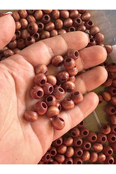 Gönülden Tasarım 1 СМ 50 БРОЯ БАМБУКОВИ ДЪРВЕНИ МЪНИСТА С ДУПКА, КАФЯВИ