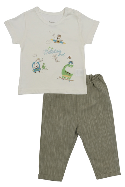 Melekpare Yazlık Erkek Bebek & Çocuk Alt Üst Takım Pantolon Tişört T-shirt 2'...