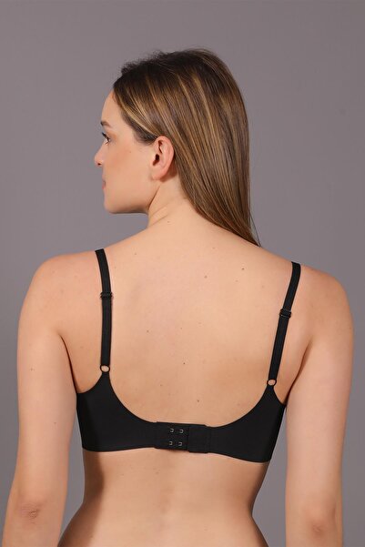 cotonhause Women's Laser Cut Thin Sponge Black Ghost Bra C0T5N1O633
