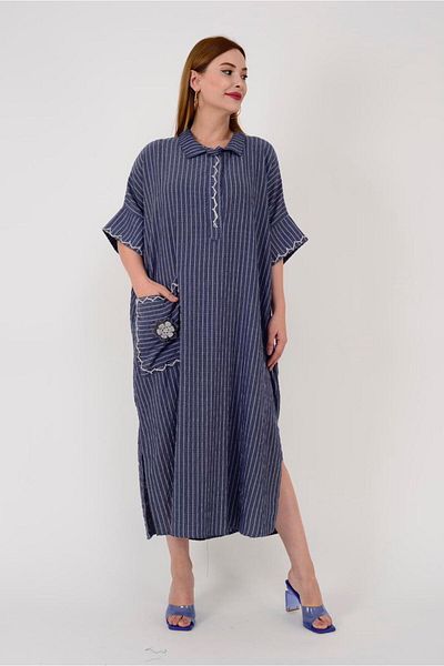 Rabiossa Rochie de damă cu dungi boeme