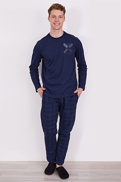 ROLY POLY Ar2329-s Arnetta Dynamıc Yazılı Uzun Kol Erkek Pijama S-xxl Lacivert