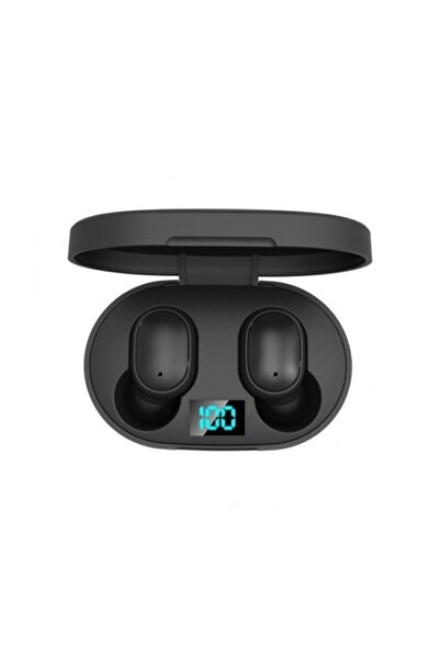 POLYGOLD Teknomarketim E6s Tws Diğital Göstergeli Kablosuz Bluetooth Kulaklık Siyah