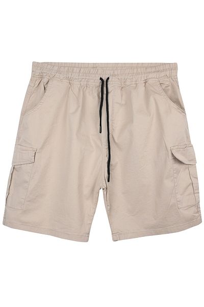 marufshop Ανδρικό σορτς Gabardine με τσέπη Cargo Κατάλληλο για Ανδρικό Μεγάλο Μέγεθος Μεταξύ 100-156 κιλών Stone