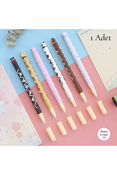 Pembe Çarşı Sevimli Hayvanlar Bisküvi Kokulu Jel Mürekkep Kalem 1 Adet