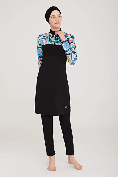 Pimody Lycra Πλήρως Καλυμμένο Μαγιό Hijab Carter Maresiva 8024 Μαύρο