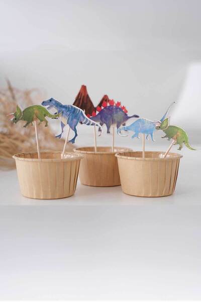 Partifabrik Dinozor Partisi Temalı Kürdan Süsü Seti 8 Parça