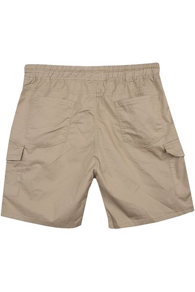 marufshop Men's Large Size 100-156 Gabardine Shorts with Cargo Pockets Suitable for Weight Between Beige