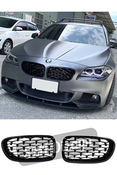 SML Dizayn BMW F10 2010-2017 Diamond Ön Panjur Parlak Siyah 5 Serisi F10 Diam...