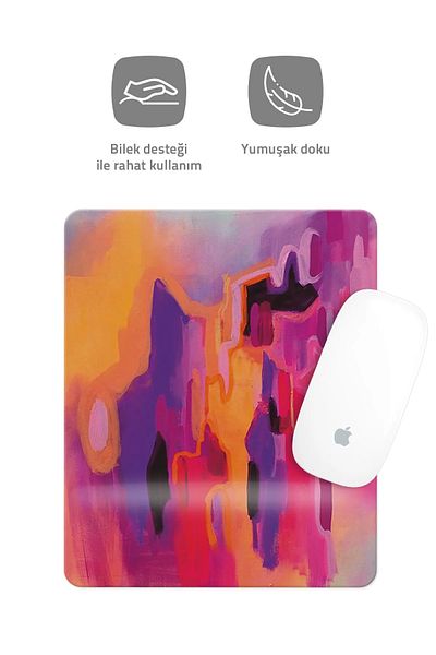 HobiShop Mouse Pad dreptunghiular cu model de vopsea colorată Suport pentru încheietura mâinii.