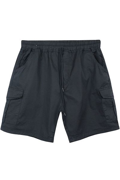 marufshop Ανδρικό σορτς Gabardine με τσέπη Cargo Κατάλληλο για Ανδρικό Μεγάλο Μέγεθος Μεταξύ 100-156 κιλών Μαύρο