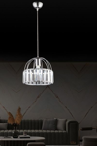 NisaLuce Nisa Luce Magnolia Single Stone Chandelier - Chrome