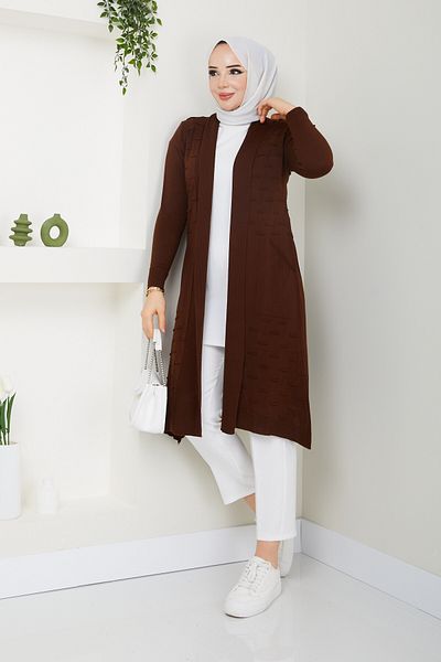 Pamuk Butik Γυναικεία Casual Ζακέτα με τσέπες Ανοιχτό καφέ