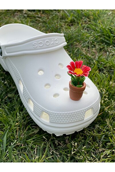 Crocs Saksı Üç Boyutlu Terlik Süsü/ Çiçekli 3D Crocs Charm