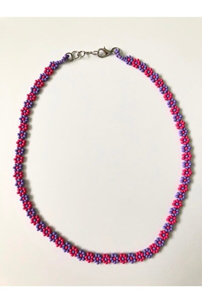 Handmade Minimal Boncuk Sık Papatya Kolye