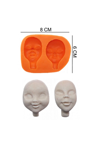 Butedo Yüz Çocuklar Silikon Şeker Hamuru, Sabun, Mum Kalıp