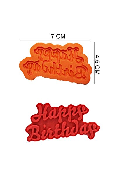 Butedo Happy Birthday Silikon Şeker Hamuru, Sabun, Mum Kalıp