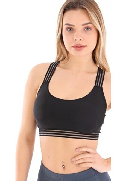 mrl miss maral Bustieră sport neagră pentru femei, elastică, ușoară, căptușit...